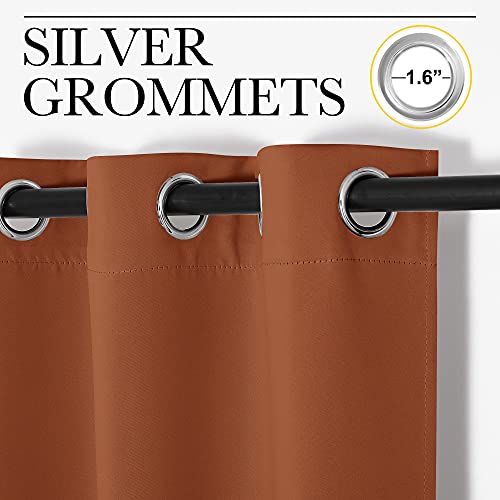 Image of NICETOWN Room Darkening Drapes for Nursery - Light Blocking Curtain Panels for Bedroom Girl Room, Soft Fabric Window Treatment (Burnt Orange, 42 inches Width by 95 inches Length, 1 Pair)