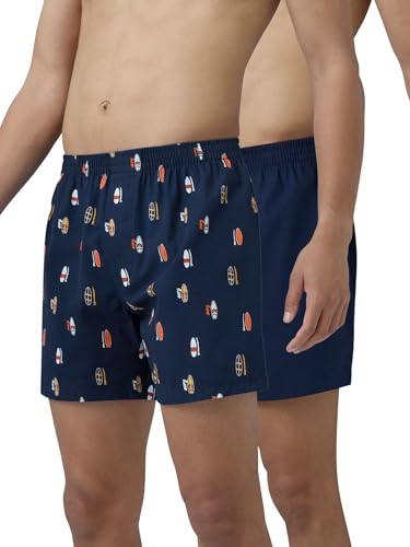 Image of XYXX Men's Remix Regular Fit Cotton Printed Boxer with Dual Pocket & No Marks Waistband (Pack of 2)