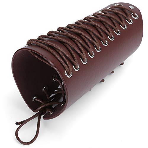 GORGECRAFT 2 stuks lederen boogschieten armbeschermers zwart middeleeuwse PU lederen handschoenen polsband handbeschermer bracers verstelbare arm armpantsermanchet met gesp riem voor Halloween ridder GORGECRAFT 2 stuks lederen boogschieten armbeschermers zwart middeleeuwse PU lederen handschoenen polsband handbeschermer bracers verstelbare arm armpantsermanchet met gesp riem voor Halloween ridder