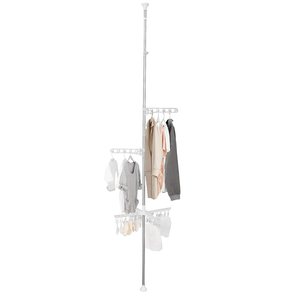 ARIIKON Telescopisch kledingrek met 4 niveaus, heavy-duty