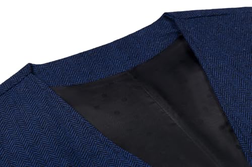Image of SOLOVEDRESS Mens Vintage Tweed Suit Vest V Neck Casual Wool Waistcoat for Wedding Groomsmen