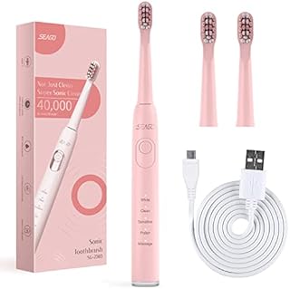 SEAGO SG-2303 różowa soniczna szczoteczka do zębów, bateria 700 mAh, 5 trybów, 3 końcówki