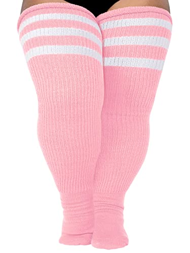 Image of LOUSGUTA Plus Size Thigh High Socks for Thick Thighs- Extra Long Womens Cable Knitted Over Knee High Leg Warmer