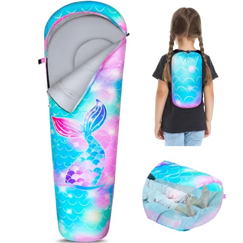 Image of FIOBEE Kids Sleeping Bag 3 Season Camping Sleeping Bags for Girls Toddler