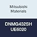 Mitsubishi Materials DNMG432SH UE6020 Coated Carbide DN Type Negative Turning Insert with Hole, Unstable Cutting, Rhombic 55?, 0.5" IC, 0.187" Thick, 0.031" Corner Radius, SH Breaker (Pack of 10)