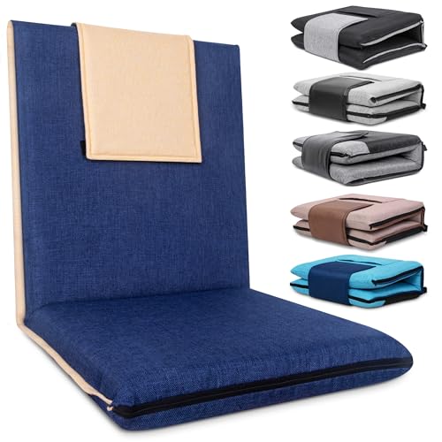 FASTMOMENT 14-Position Adjustable Floor Chair with Back Support - Portable Gound Seating for Adults...