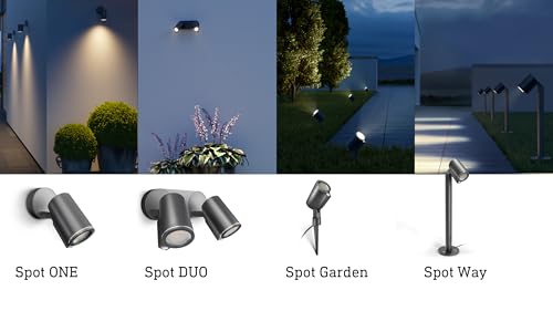 Steinel LED Strahler Spot Garden anthrazit, 6,7 W Bodenstrahler mit Erdspieß, 620 lm Spotlight, Garten Spot schwenkbar, Aluminium