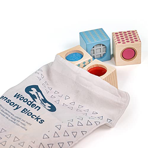 Image of Bigjigs Toys FSC Certified Sensory Blocks, Wooden Sensory Toys for 1 2 3 Year Olds