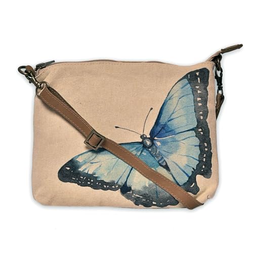 Blue Morphal Pattern - Wristlet Wallets for Women, Crossbody Sling Bags,100% Cotton Canvas, Cotton Canvas Purses - Main Image