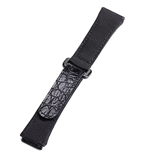 Bracelet de remplacement en toile de nylon tissée Bracelet de montre de rechange en cuir et toile de nylon multicolore for hommes, 25 mm