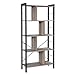 VASAGLE Libreria, Scaffale per Soggiorno, Portaoggetti a 4 Ripiani, Organizzatore per Studio, Stile Industriale, Assemblaggio Semplice, Struttura in Acciaio, Greige e Nero LBC012B02