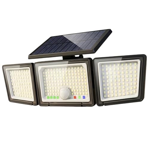 CLAONER Solar Outdoor Lights Motion Sensor, 2500LM 286 LED Security