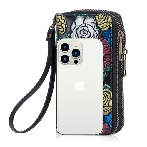 Image of XEYOU Double Zipper Long Clutch Wallet Cellphone Wallet for Women with Removable Wristlet Strap for Credit Card, Cash, Coin, Bill