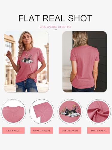 Women Vintage T Shirt Funny Tees Shirt Short Sleeve Tops Cute Graphic Tees4
