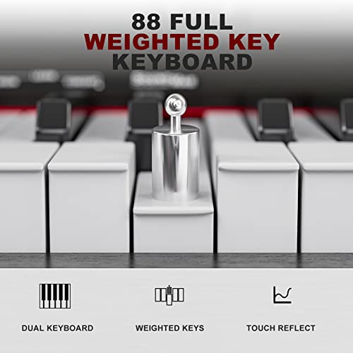 Best Digital Pianos with Realistic Pedal Action 16 UMOMO 88 Weighted Key Digital Piano with Piano Bench, Hammer Action Electric Piano with Piano Stand, Headphone Jack, 3 Pedal, Full Size Electronic Piano Keyboard for Beginner, Adults, Black #1
