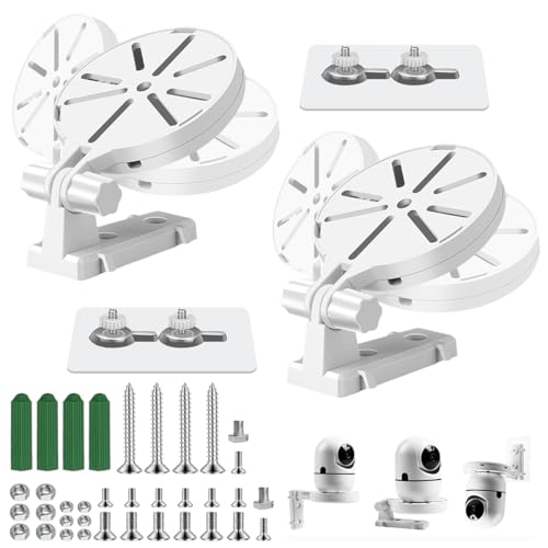 Image of ZORBES 2Pcs Baby Monitor Wall Mount Brackets, 145 Adjustable Angle, No Drill Security Dome Camera Wall Mounts Ceiling Mounts, Invisible Cord Management Design, with Installation Kit