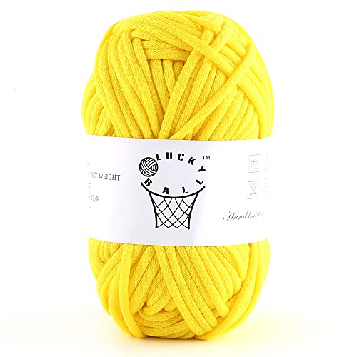 Image of 100g Yarn for Crocheting and Knitting,66yds /60m Cotton Yarn for Beginners,Cotton-Nylon Acrylic Blend Yarn for Beginners Crochet Kit Making(Lemon)
