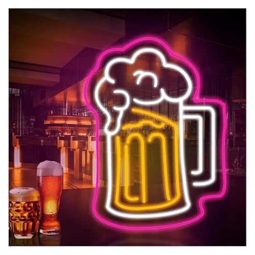 Néon verre à bière décoration murale lumineuse pour comptoir et cuisine