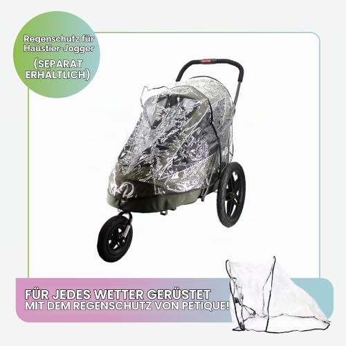 Petique Breeze Große Hundebuggy Hundewagen wandelbar Fahrradanhänger für Hunde mit Luftreifen, Schwarz, 1 Stück (1er Pack)
