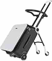 Dudode 子供が乗れるキャリーケース　白×黒 子供が乗れる キャリーケース ホワイト ブラック スーツケース