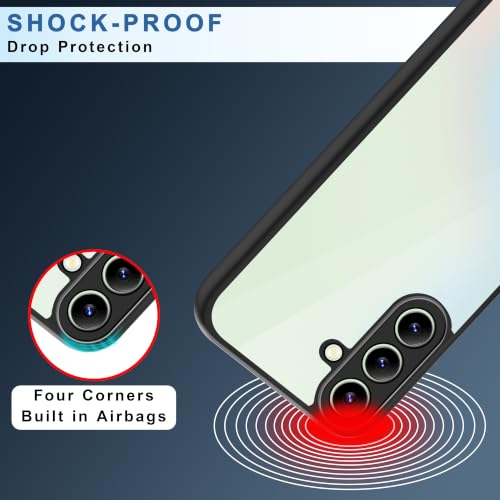 Image of CEDO Backcover for Samsung Galaxy A37 (5G) | Camera Protection Bump Shockproof Edge | Ultra Hybrid Transparent Acrylic Clear TPU+PC Hard Backcase Cover (Black)