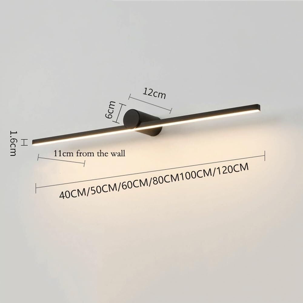 Spiegelleuchte Spiegellampe Moderne minimalistische Wandleuchten, schwarze LED, lange lineare Kosmetikleuchten, Badezimmerspiegelleuchten über dem Spiegel, Bad-Wandleuchte for Schminkspiegellicht(Warm