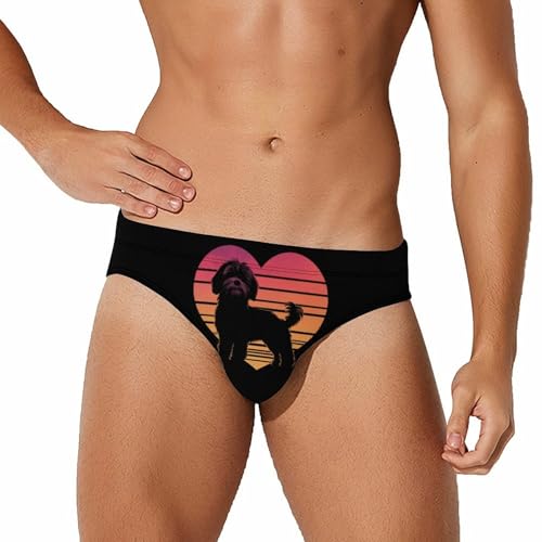 Shih Tzu Dog Lover Men's Swim Briefs Low Waist Bikini Swimsuit Underwear Beach Swimwear