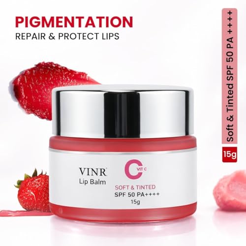 Image of VINR Lip Balm | Lip Balm for Dark Lips | Moisturizing Lip Treatment with Vitamin C + Shea Butter for Soft Lips | INFUSED WITH VITIS VINIFERA | Overnight Repair | 15 gm Pack of 4