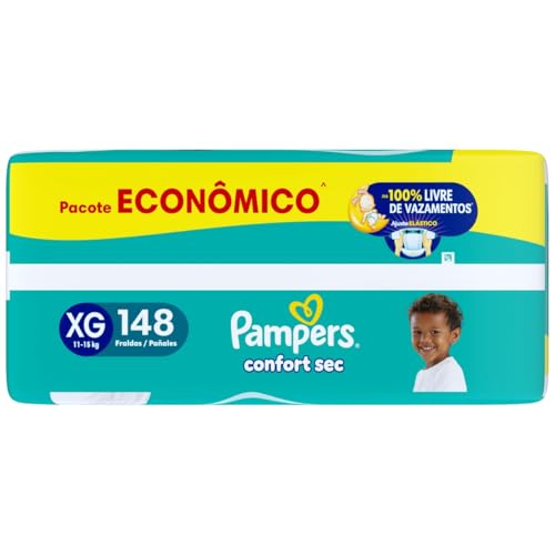 Fralda Pampers Confort Sec XG 148 Unidades,... glide