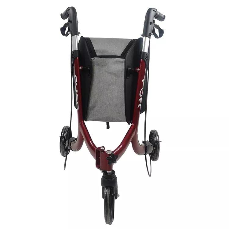 Andador con Ruedas de Tres Ruedas para Personas Mayores, liviano, Andador con Ruedas de pie, Andador con Ruedas Plegable y Duradero para Personas Mayores, Andador de 3 Ruedas, Andador con Bolsa de