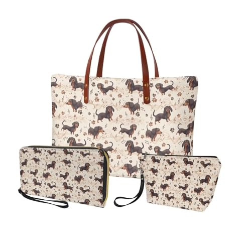 Image of Top Handle Purse for Women, Large Tote Handbag With PU Wallet Set, Gift for Mom