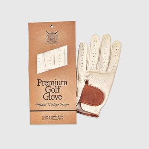 Modest Vintage Player Ltd PRO Cream Cabretta Leather Golf Glove - (2-Pack) (Medium) Cover