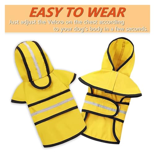 Veste réfléchissante chien jaune imperméable et réglable avec capuche
