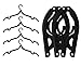 Ipow Pack of 6 (Black) Plastic Foldable Travel Home Camping Mini Non-slip Clothes Shirts Sweaters Dress Hanger Hook Drying Rack