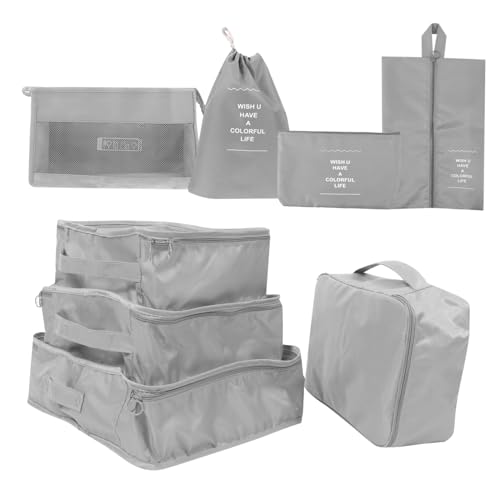 COLLBATH Bolsas Organizadoras para Maletas 8 Piezas Cubos de Viaje Organizadores de Equipaje de Tela Cubos de Embalaje para Maletas
