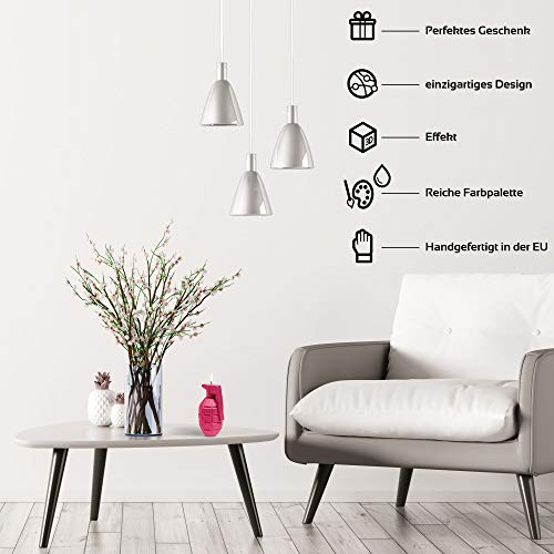 Candellana-Handmade-Grenade-Kaars-Gift-Grappig-Decoratieve-Kaars-Home-Decor-Geschenken-voor-vrienden-Katoenen-lont-Brandduur-25-uur-Donkerroze-Kaars