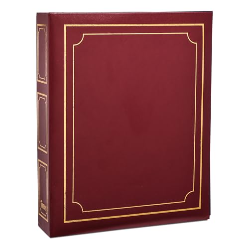 ARPAN   Álbum de Fotos Deluxe con Anillas, Hojas Autoadhesivas (40 hojas/80 Caras), tamaño Grande, Color Burdeos, 28,5 x 23 x 5,5 cm