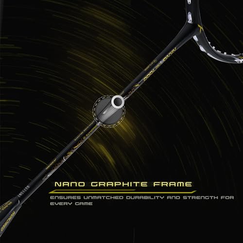 Image of Hundred Nano Neo 7000 (5U) Unstrung Badminton Racket with Full Cover | 79 Grams | Maximum Tension ≤32 lbs (Black)