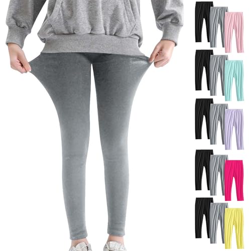 3-Pack Toddler Girls Leggings Basic Solid School Uniform Pants Casual Stretchy Soft Madal Tights for 2-13 Years2