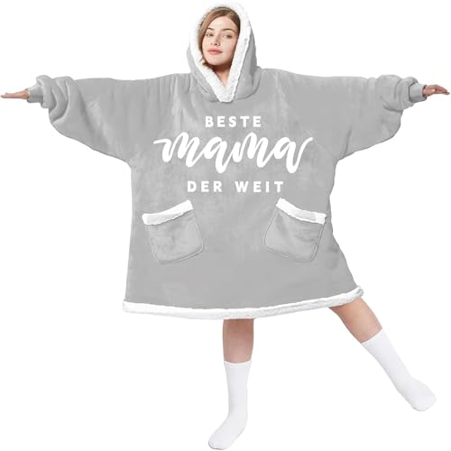 Muttertagsgeschenke für Mama Decke mit ärmeln Beste Mama Geschenk zum Muttertag Geburtstag Weihnachten Geschenke für Mutter von Tochter Sohn