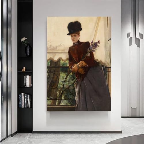 Impression sur toile Alfred Stevens portrait victorien aux détails d'iris