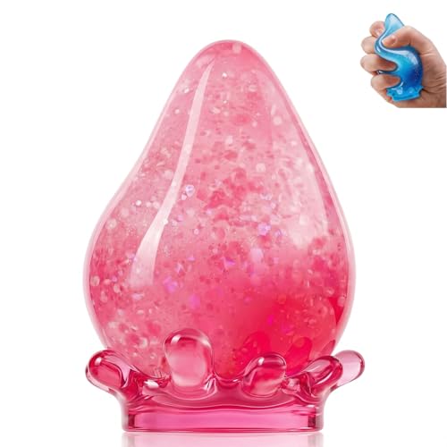 Image of Water Drop Squeeze Squishies, Dream Squishy Drop Squishy Stress Ball, Soft Fidget Stress Ball, 2026 New Slow Rise Relief Fidget Sensory for Anxiety Stress Easter Party Favors (Pink)