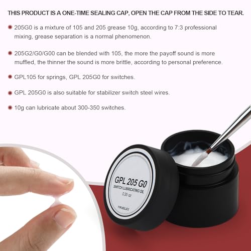 RUNJRX GPL 205 G0 und GPL 105 für Schmiermittel und Federn für mechanische Tastaturschalter, Schmierfett für Tastaturschalter (beide 10 g / 0,35 oz