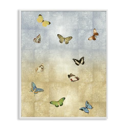 Butterfly Insect Pattern Floral, 16 x 20 Inch Framed Giclée Print