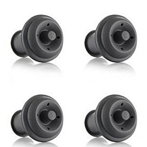 TOSSPER 4pcs Red Pump Vino, Vino Ahorro De Bomba De Vacío para Botellas De Vino Preservación Ahorrador del Vino Tapón Bar Suministros