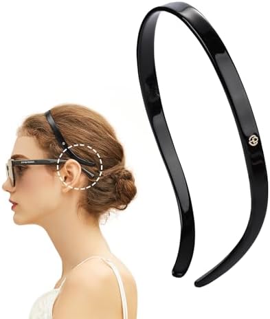 EVITA PERONI Black Tortoise Designed for Eyewear Basic Resin Hair Wrap Band Headband Accessories for Women