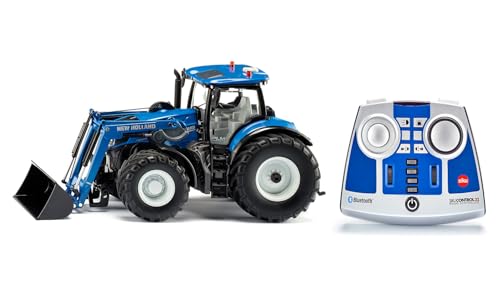 siku 6798, New Holland T7.315 Tractor con cargador frontal, Azul, Metal/plástico, 1:32, Con mando a distancia, Incluye mando a distancia Bluetooth, Posibilidad de control vía app