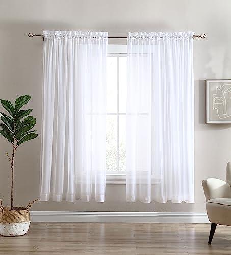 Cathay Home 2 panneaux rideau voile 59x84 po blanc