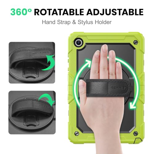 Coque Galaxy Tab A11 Plus incassable avec protège écran et béquille verte