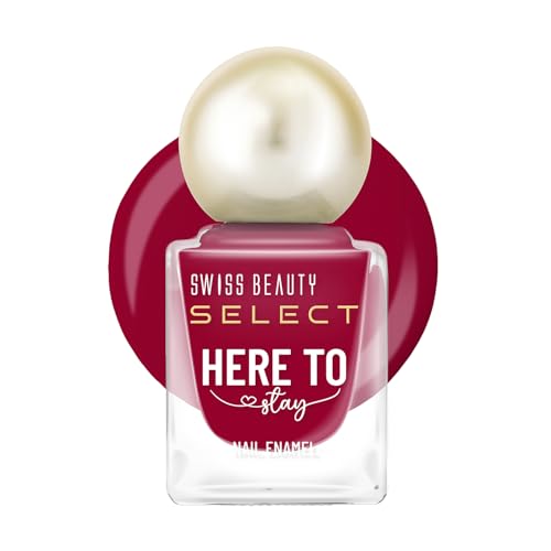 Image of Swiss Beauty Select Here to Stay Nail Enamel with High gloss finish | Waterproof & Long-Lasting | Non - stain chip resistant | Shade- Edible Red, 12ml |